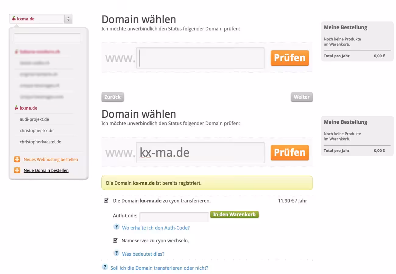Domainumstellung beim Hostingwechsel