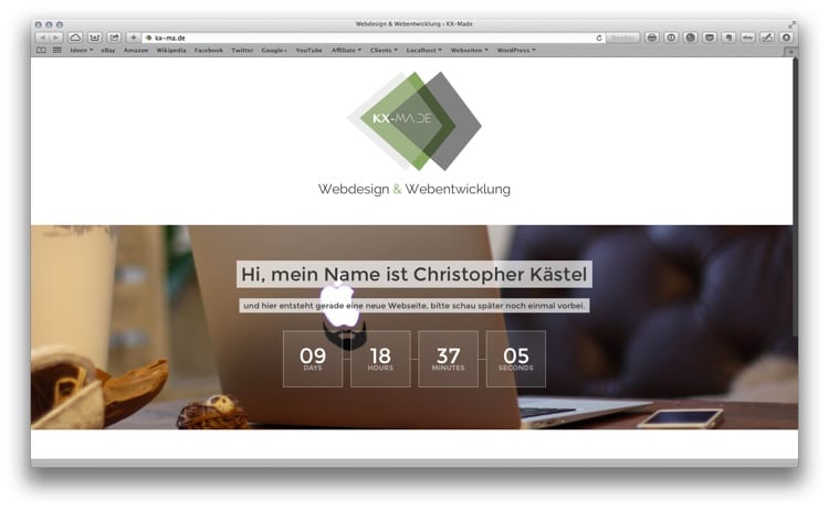 Countdown auf der KX-Made Website