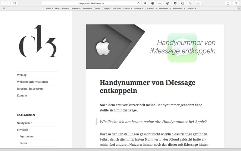 Das neue Standart Theme für 2015 von WordPress jetzt schon für meine Webseite.
