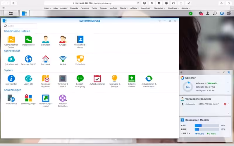 Synology Backend DSM 5.1 Systemsteuerung