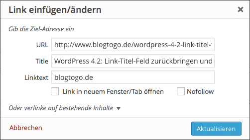 Title-Eingabefeld kommt durch wpSEO zurück zu WordPress