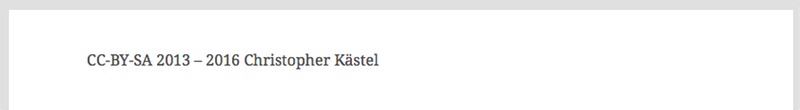 Twentyfifteen Angepasste Fußzeile
