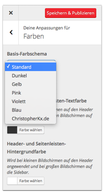Twenty Fifteen Basis-Farbschema