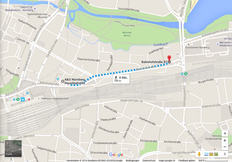 CKx 2016 WordCamp Nuernberg Fussweg vom Hostel Fußweg vom Hostel zum WordCamp Nürnberg
