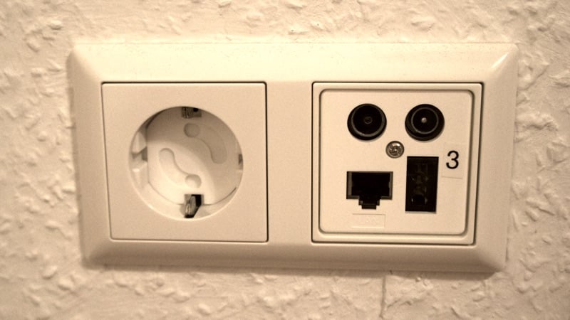 Anschlussdose in der Stube ohne Rückkanal