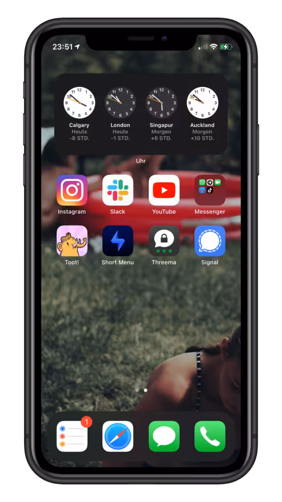 iPhone XR Screenshot des ersten Homescreens.