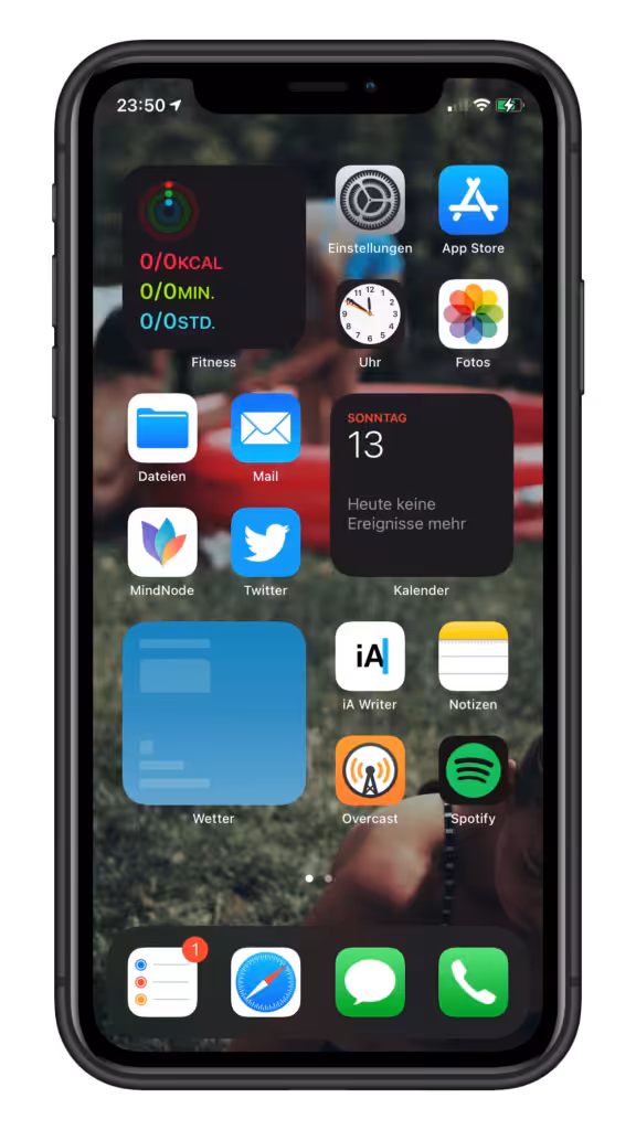 iPhone XR Screenshot des zweiten Homescreens.