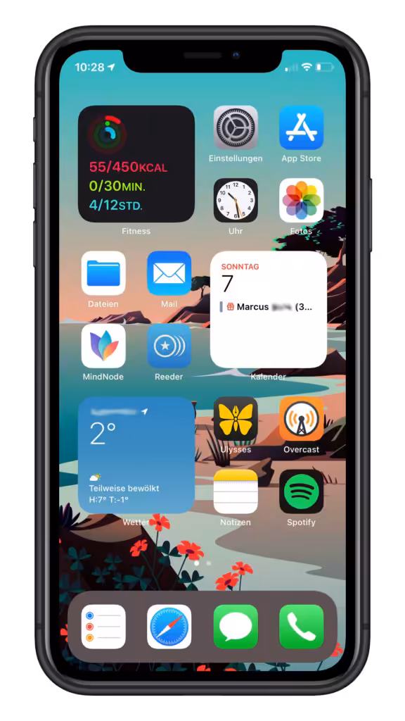 iPhone XR erste Homescreen
