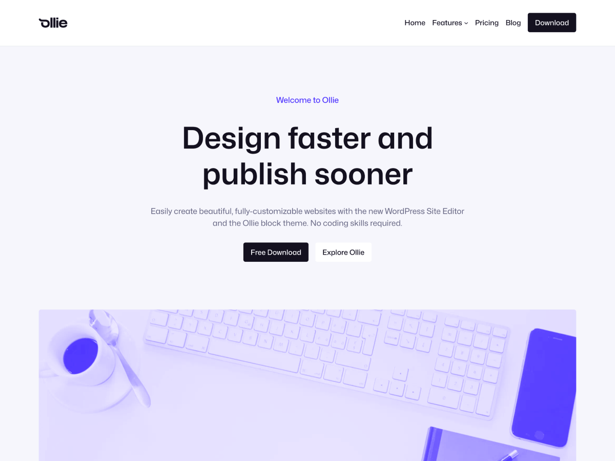 Screenshot Vom Ollie Wordpress Theme